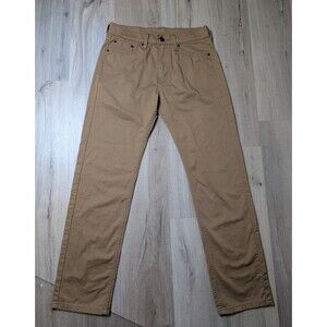 Levi's 505 Size 30X31 Khaki Straight Leg Jeans Stretch Regular Fit Dark Tan